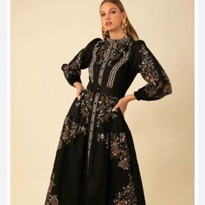 Hale Bob - Melissa Embroidered Maxi Dress size SMALL